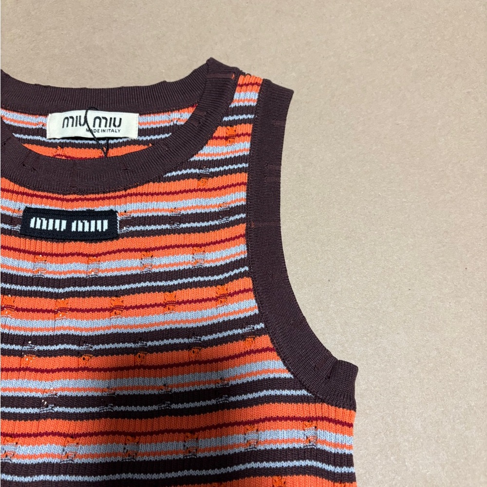 MIU MIU striped knitted tank top - Picture 2 of 4